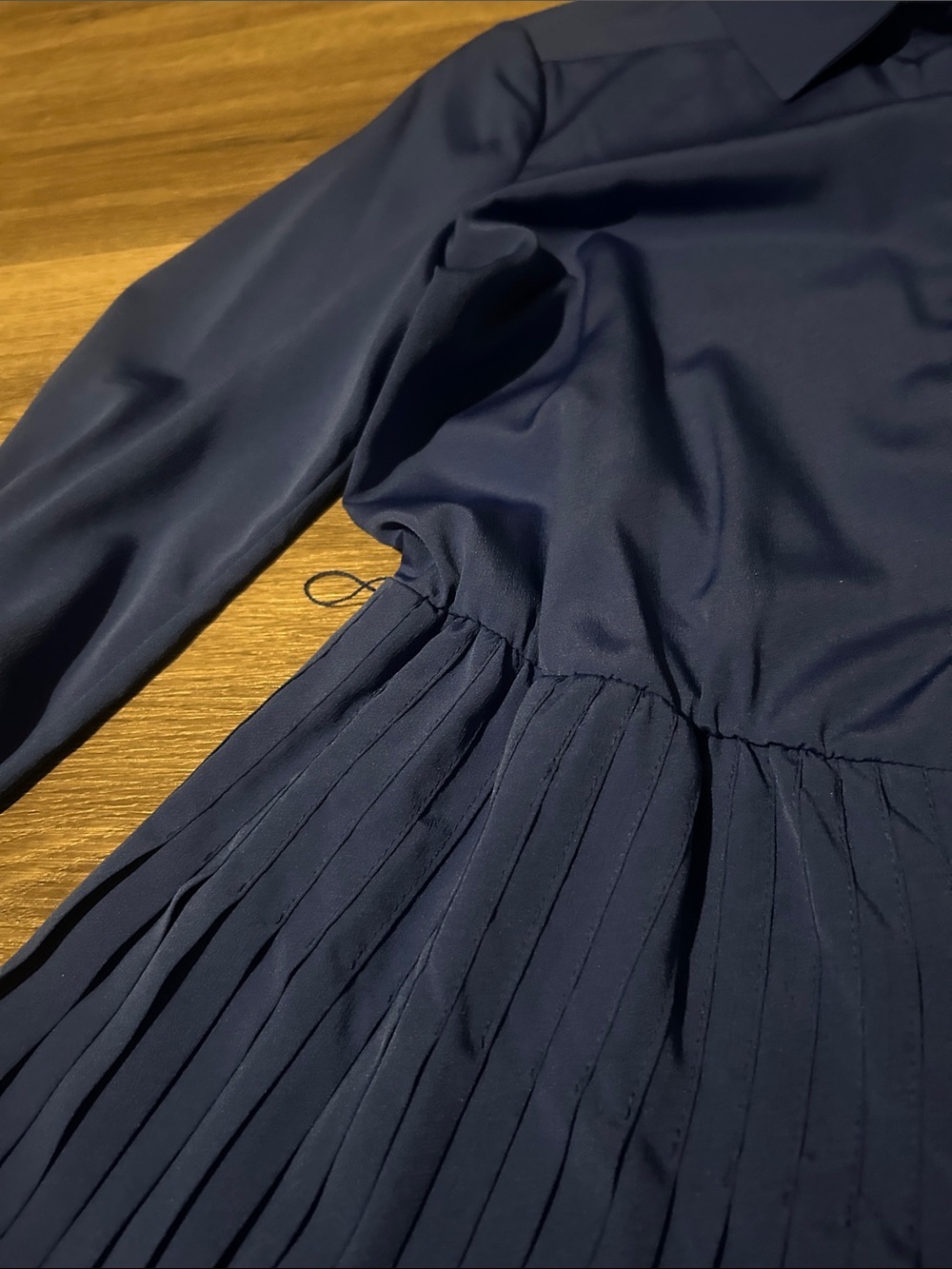 Eliza J Blue and Magenta Pleated Long Sleeve Dress - Picture 4 of 8